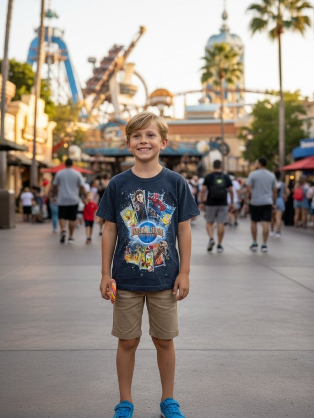 Universal Studios Graphic Navy Short Sleeve‎ T Shirt Character Collage Size XS